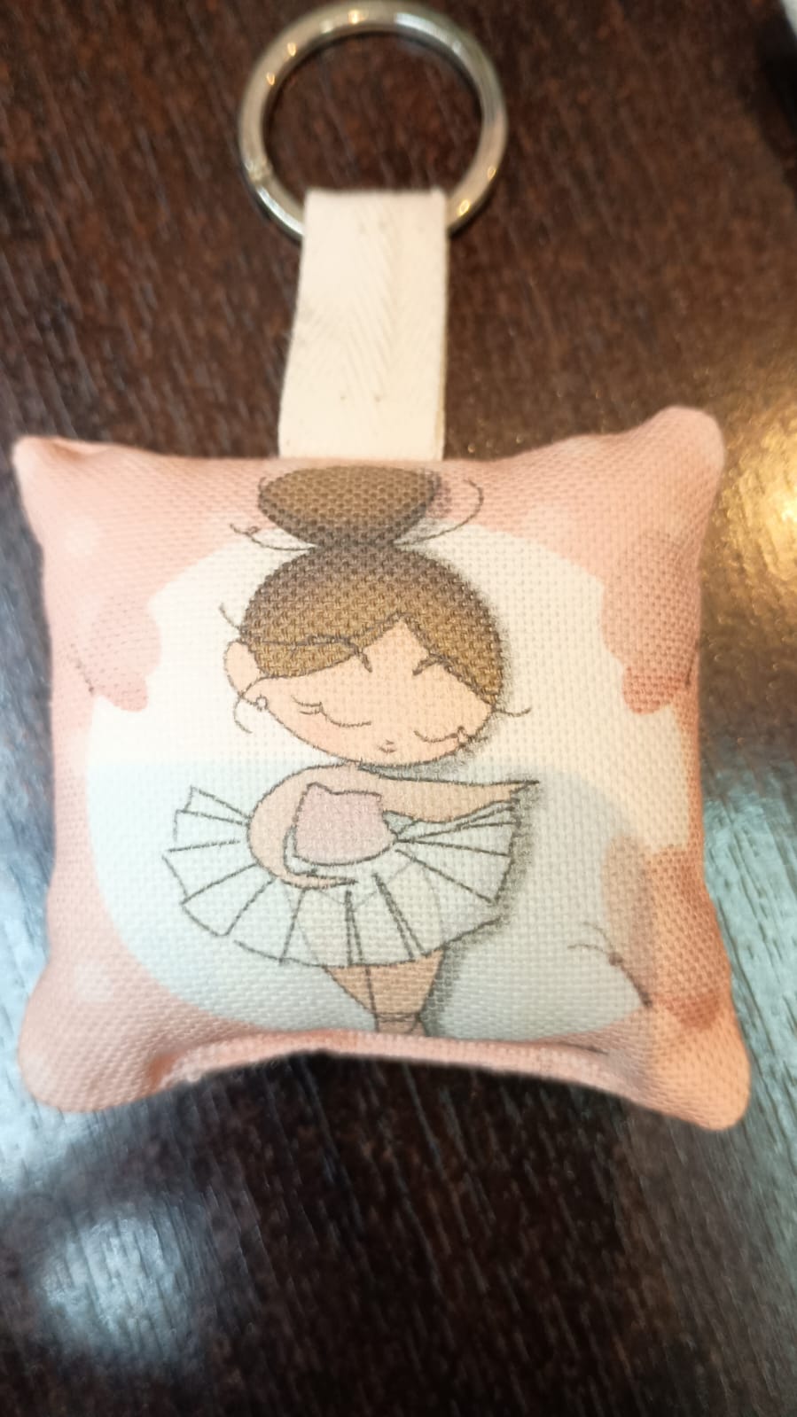 Portachiavi imbottito 6.5 cm con frase